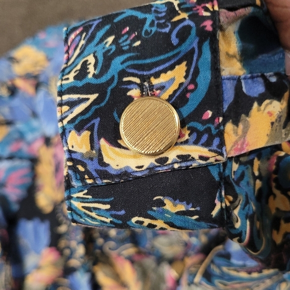 Vintage Abstract Floral Shirt Sz S Oversized Westbound 90's Bohemian Blouse - Picture 2 of 9